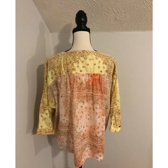 Anthropologie Pilcro The Tavi Women's Batik Print Blouse - Size Medium - Picture 4 of 12